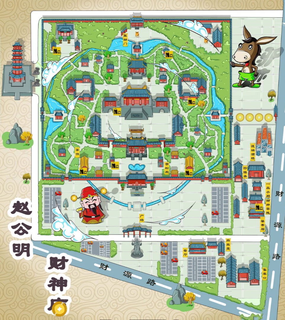 长子寺庙类手绘地图