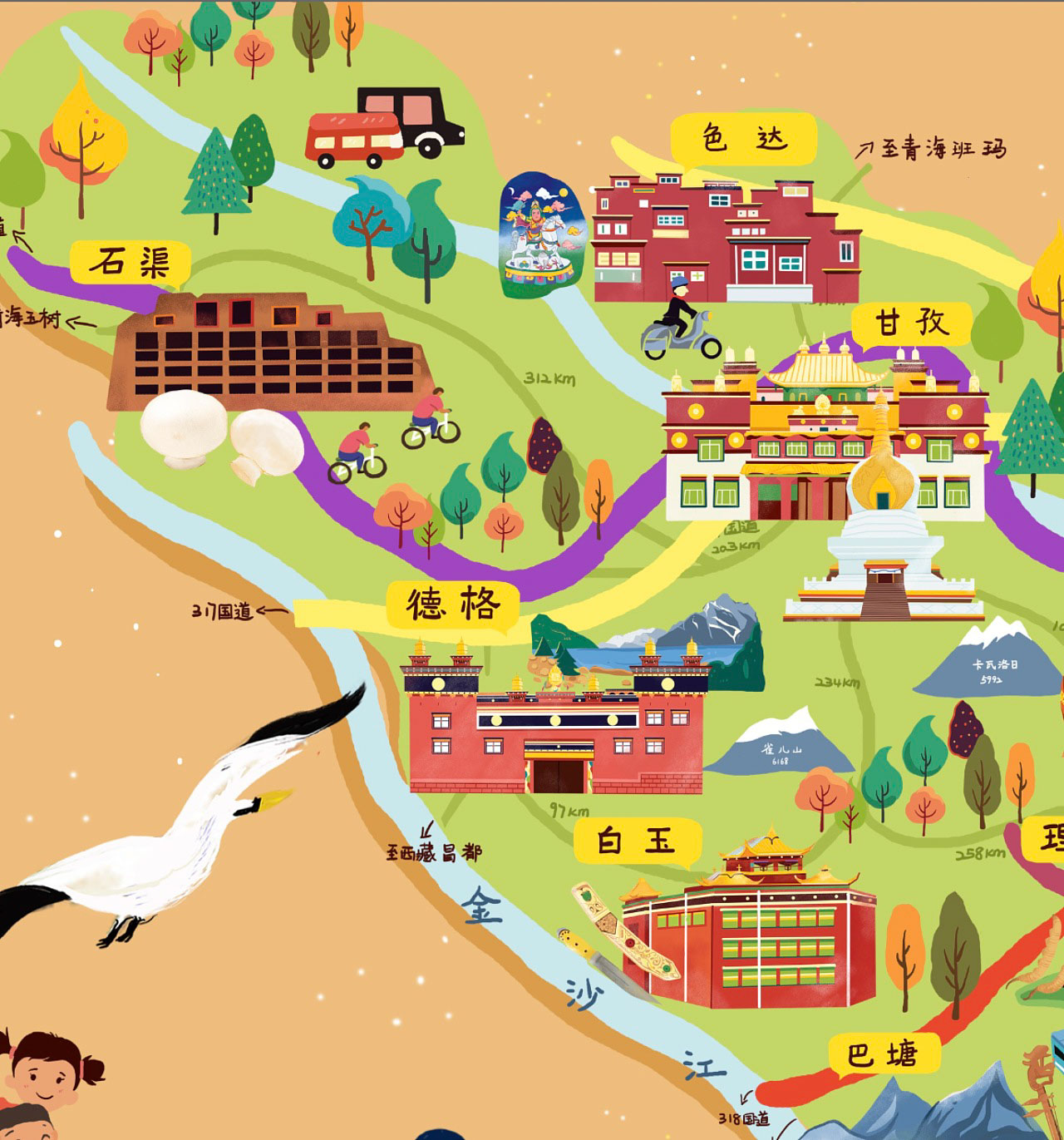 长子手绘地图景区的文化宝库